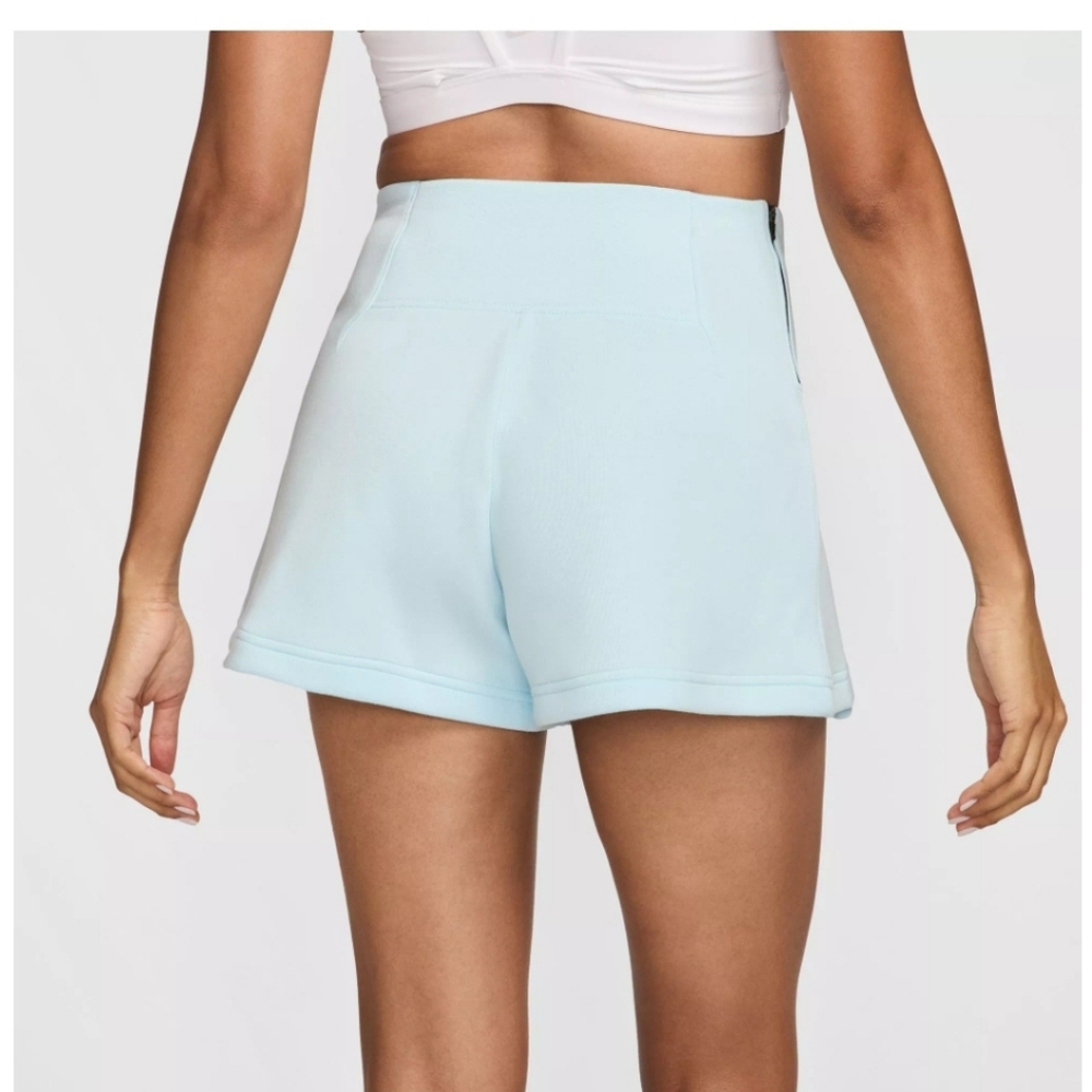 Nike Tech Sportswear Fleece High Rise 3" Pleated Shorts Blue Gym Nwt - Picture 7 of 8